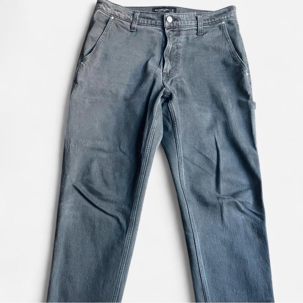 Abercrombie & Fitch Vintage Denim Athletic Loose Workwear Jean •W31 L30 In Black - Picture 4 of 8